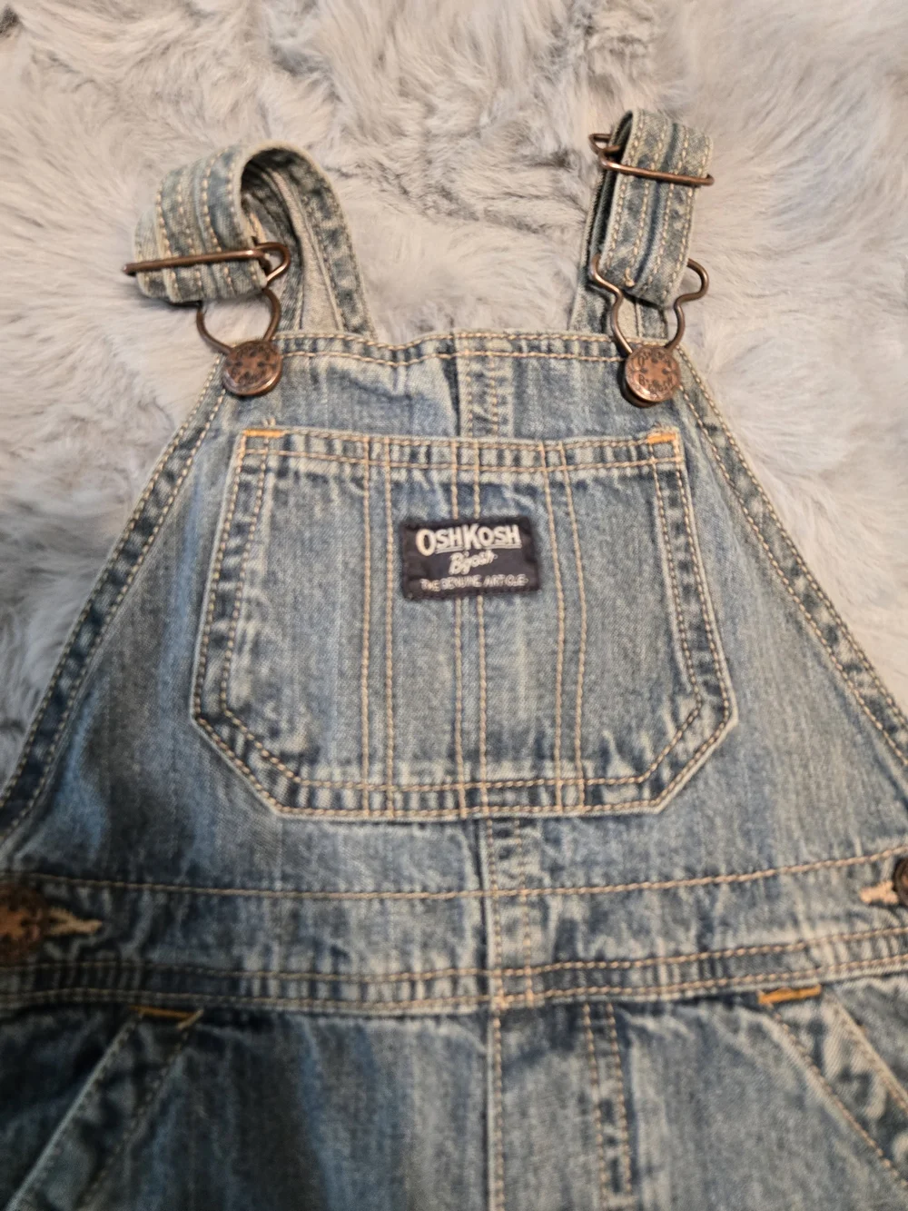 OshKosh B'gosh Classic Carpenter Blue Denim Overalls 24 Months